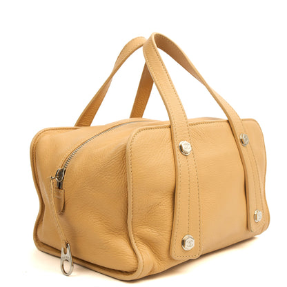 Chanel Top Handle Bowler in Cream, Calfskin Leather — Back View