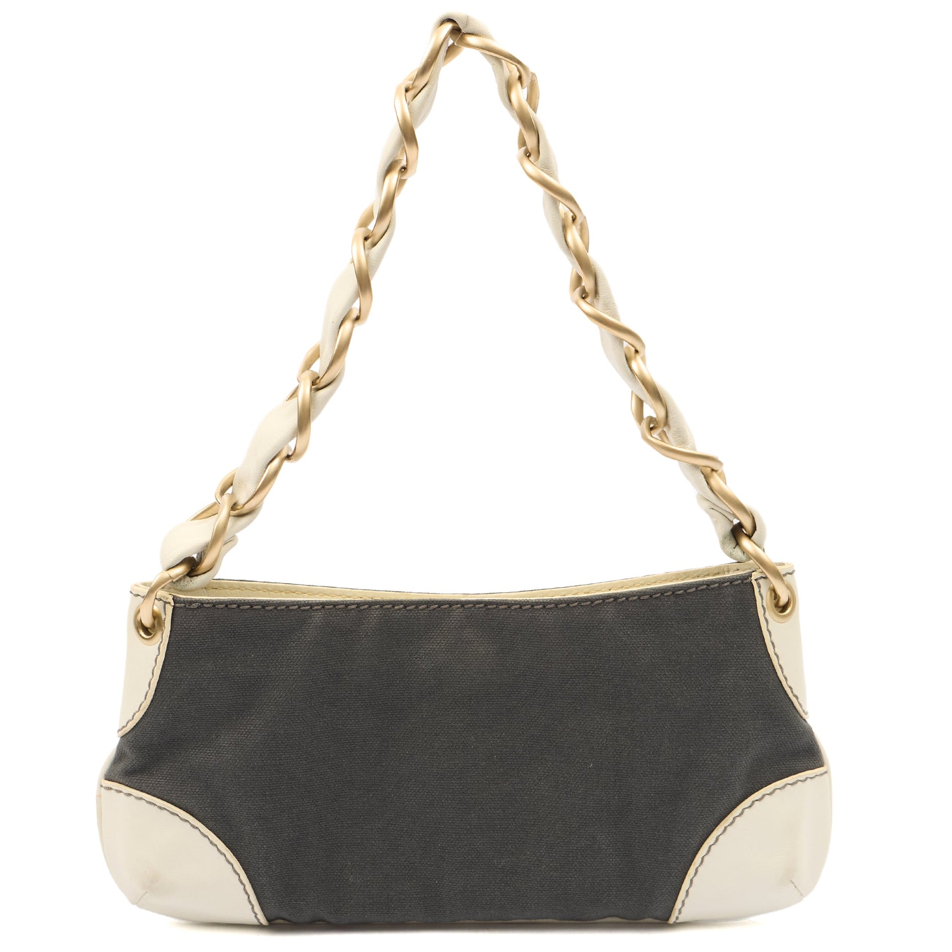 Chanel Shoulder Bag Vintage Shoulder Bag in Grey, Fabric — Alternate View 11