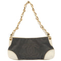 Chanel Shoulder Bag Vintage Shoulder Bag in Grey, Fabric — Front View