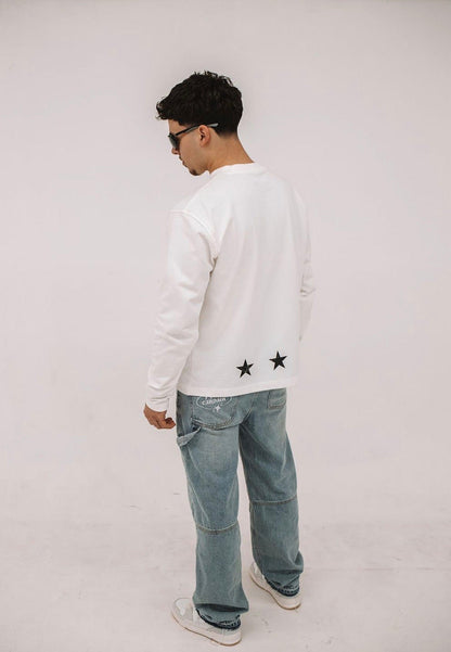 Cardair CD Star Long Sleve T Shirt - White — S — Back View
