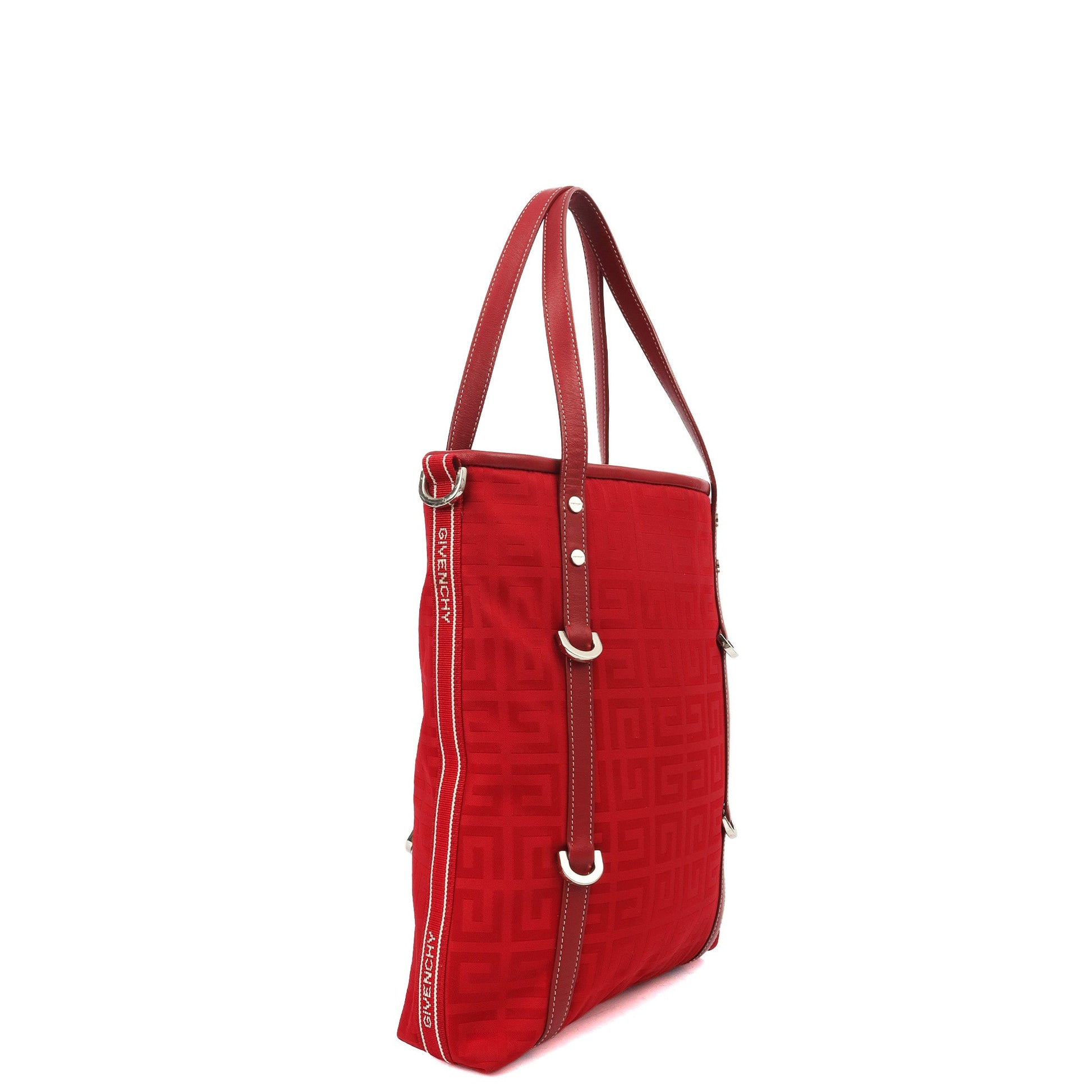 Givenchy Tote Shoulder Bag in Red, Fabric — Side View