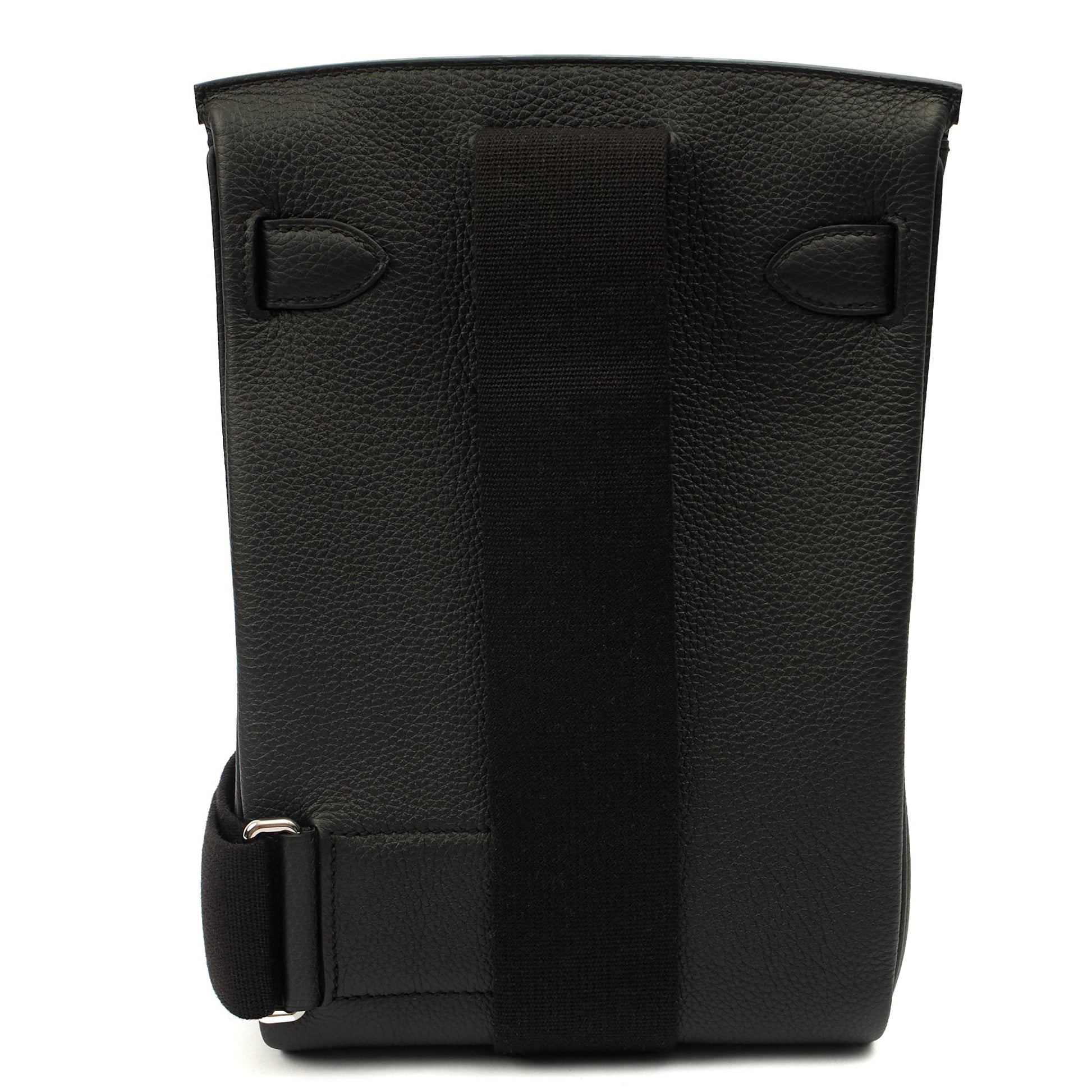 Hermes Cross Body Hac a Dos PM in Black, Togo Leather — Back View