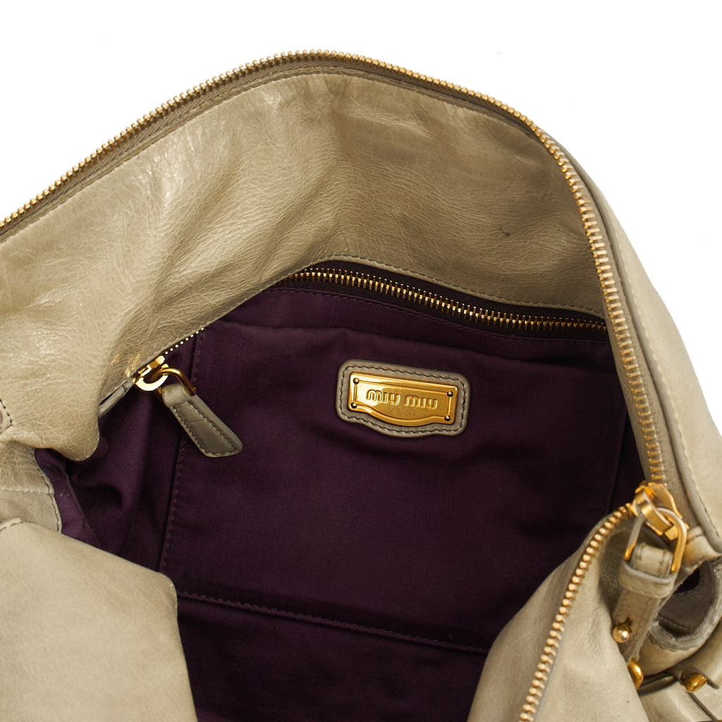 Miu Miu Tote in Grey, Exotic Effect Leather — Alternate View 15