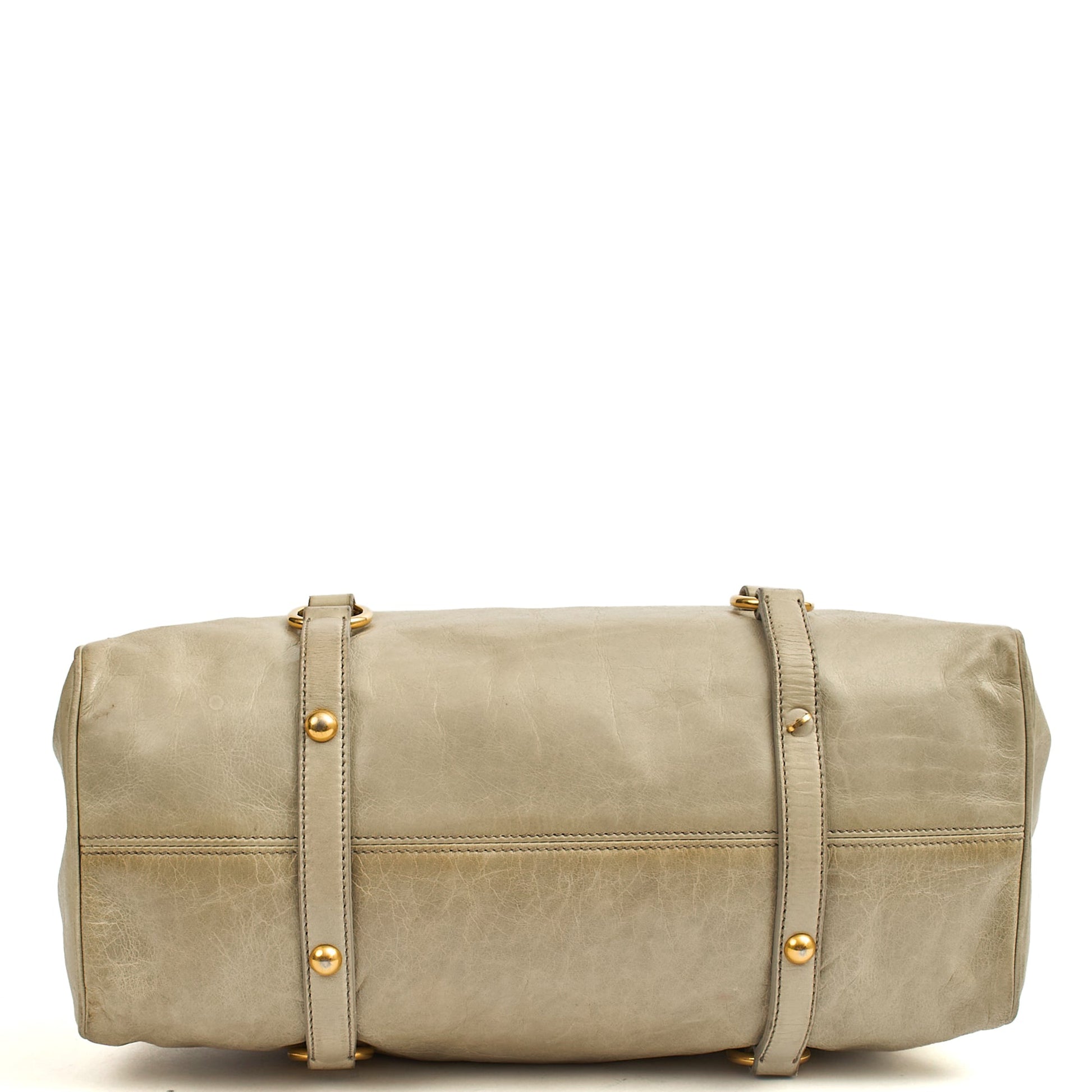 Miu Miu Tote in Grey, Exotic Effect Leather — Lifestyle View
