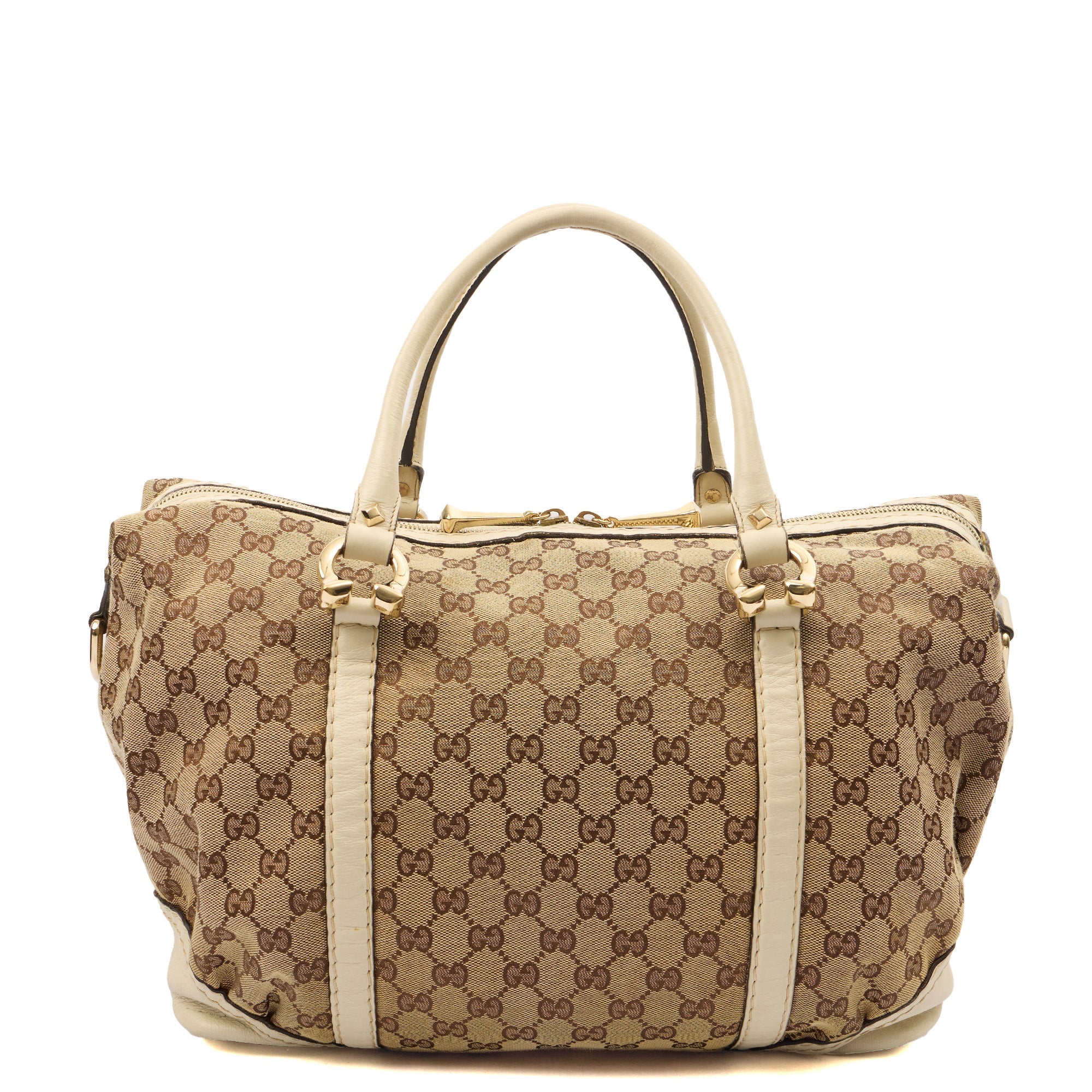 Gucci Shoulder Bag Tote in Brown, GG Supreme Canvas — Back View