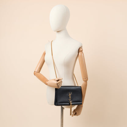 Saint Laurent Cross Body Kate Medium Tassle in Black, Calfskin Leather — Alternate View 7