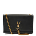 Saint Laurent Cross Body Kate Medium Tassle in Black, Calfskin Leather — Front View