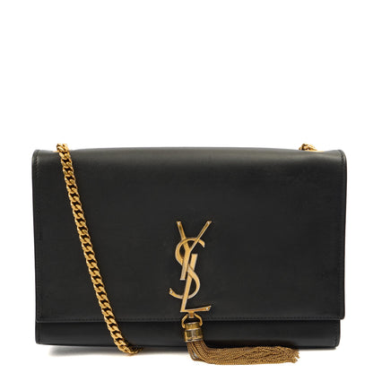 Saint Laurent Cross Body Kate Medium Tassle in Black, Calfskin Leather — Front View