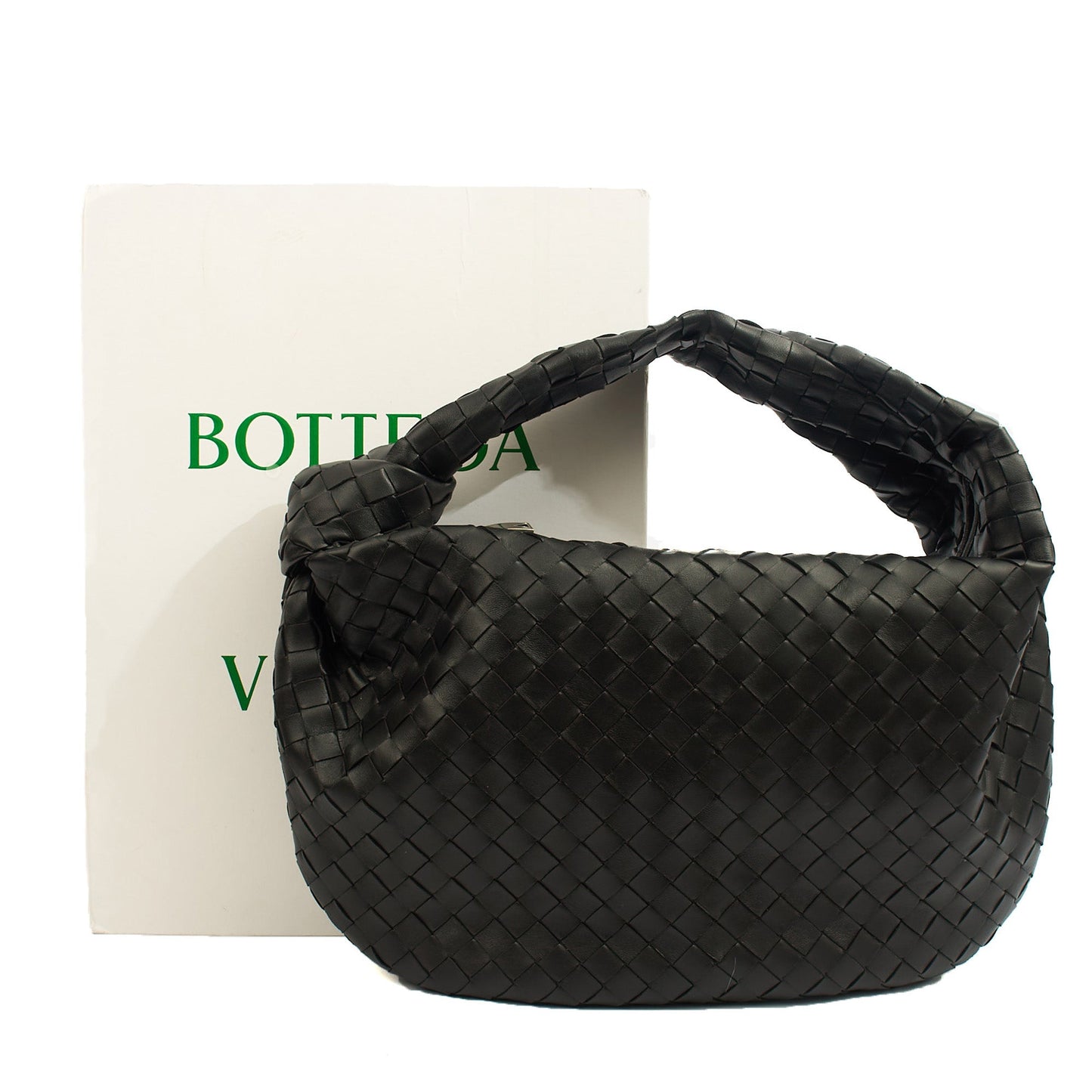 Bottega Veneta Shoulder Bag Jodie - Teen in Black, Intrecciato Nappa — Side View