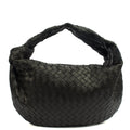 Bottega Veneta Shoulder Bag Jodie - Teen in Black, Intrecciato Nappa — Front View