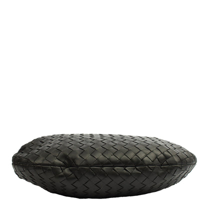 Bottega Veneta Shoulder Bag Jodie - Teen in Black, Intrecciato Nappa — Detail View