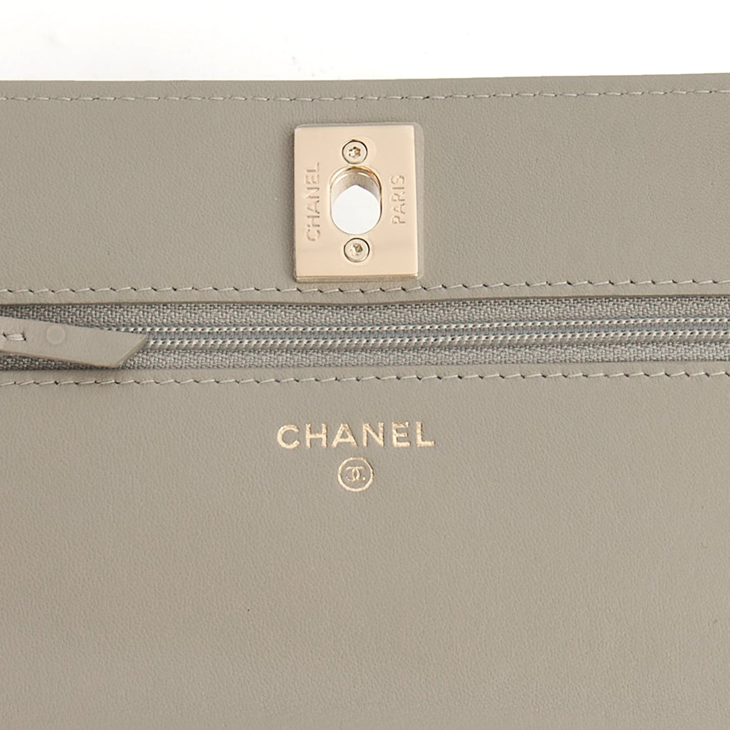 Chanel Cross Body Chanel Trendy Wallet On Chain in Grey, Lambskin Leather — Alternate View 12