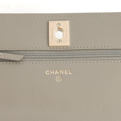 Chanel Cross Body Chanel Trendy Wallet On Chain in Grey, Lambskin Leather — Alternate View 24