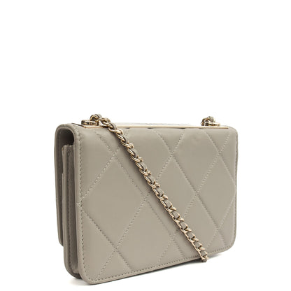 Chanel Cross Body Chanel Trendy Wallet On Chain in Grey, Lambskin Leather — Alternate View 16