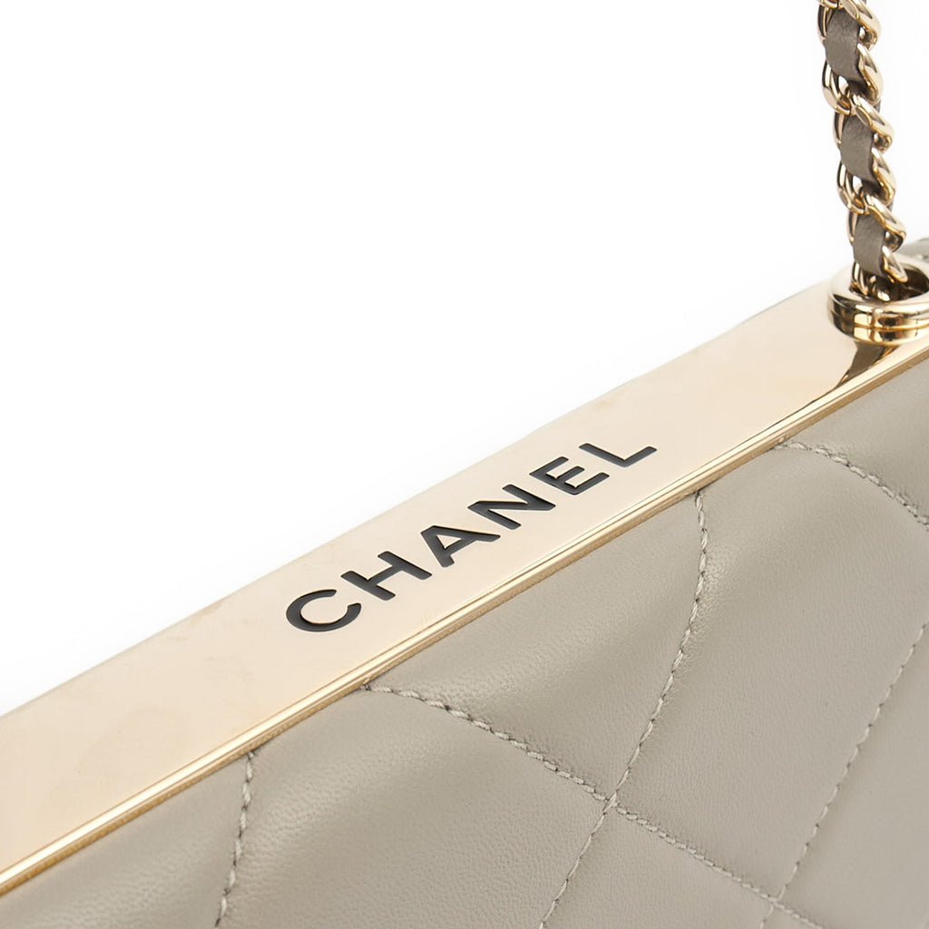 Chanel Cross Body Chanel Trendy Wallet On Chain in Grey, Lambskin Leather — Alternate View 19