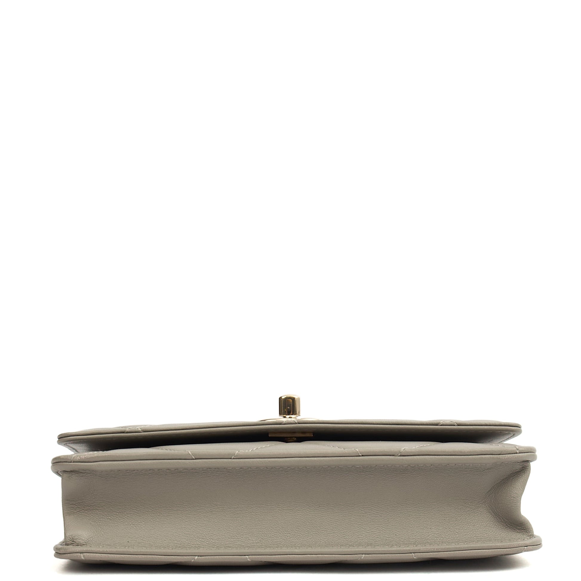 Chanel Cross Body Chanel Trendy Wallet On Chain in Grey, Lambskin Leather — Lifestyle View