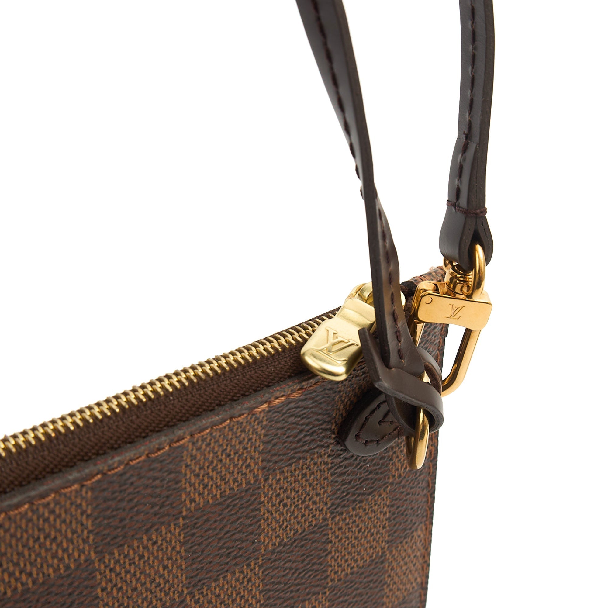 Louis Vuitton Clutch Neverfull MM Pouch in Damier Ebene, Leather — Lifestyle View