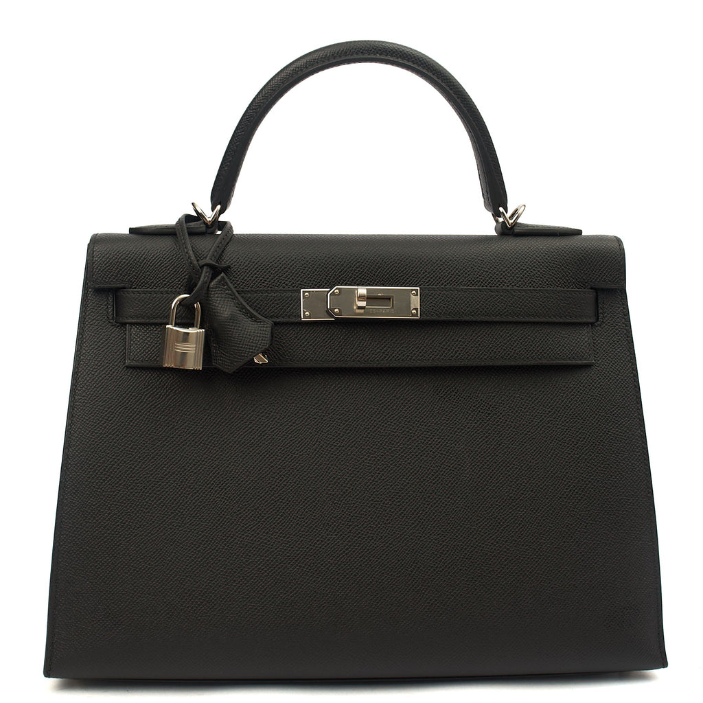 Hermes Top Handle Kelly 32 in Black, Epsom Leather — Alternate View 15