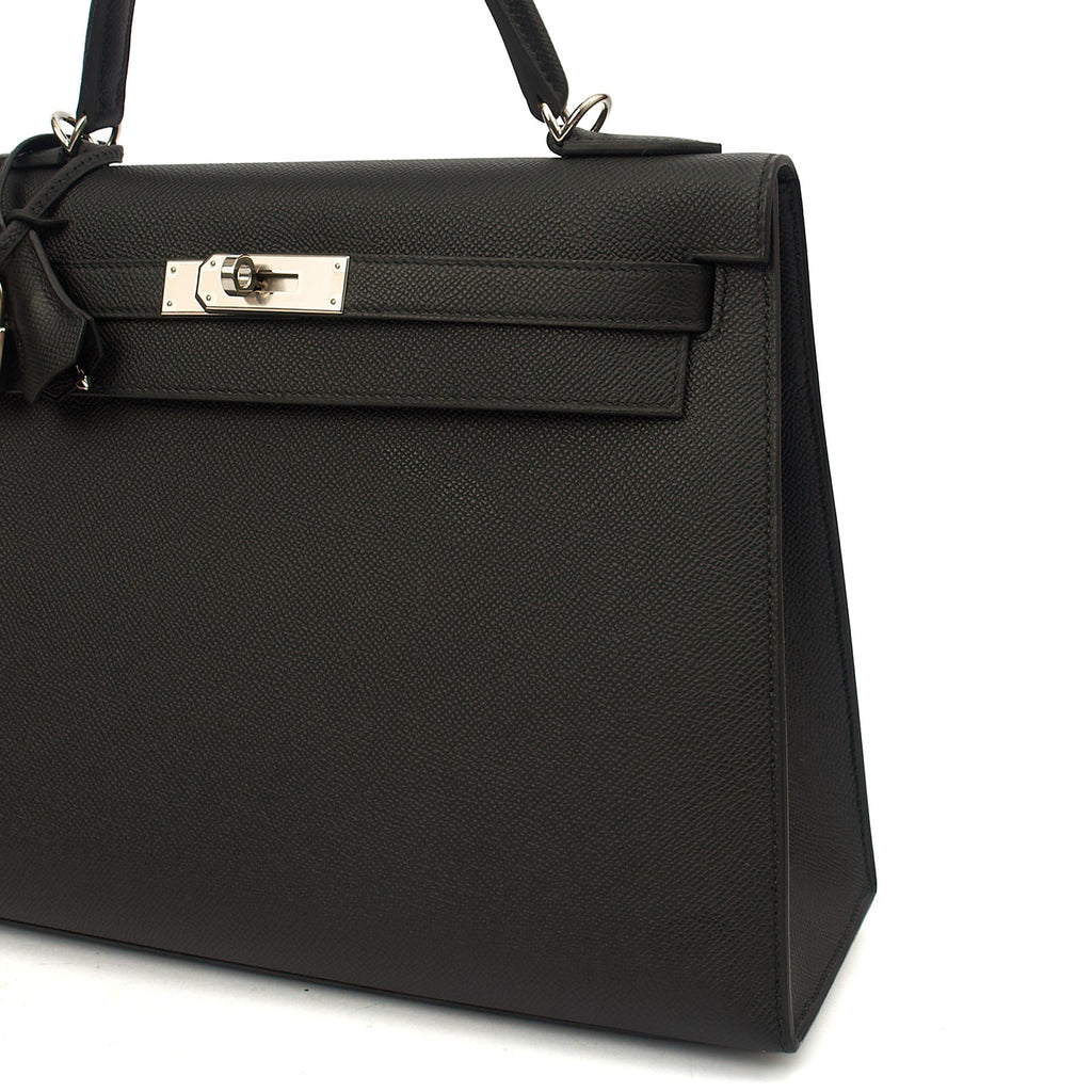 Hermes Top Handle Kelly 32 in Black, Epsom Leather — Alternate View 7