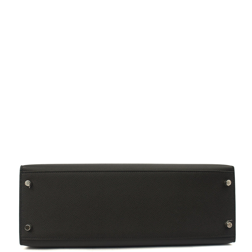 Hermes Top Handle Kelly 32 in Black, Epsom Leather — Top View