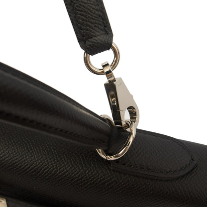 Hermes Top Handle Kelly 32 in Black, Epsom Leather — Detail View