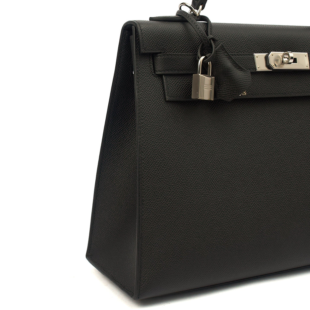 Hermes Top Handle Kelly 32 in Black, Epsom Leather — Alternate View 9