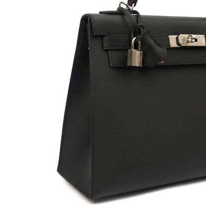Hermes Top Handle Kelly 32 in Black, Epsom Leather — Alternate View 37