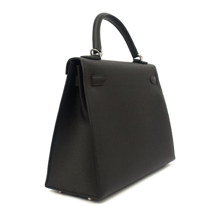 Hermes Top Handle Kelly 32 in Black, Epsom Leather — Alternate View 30