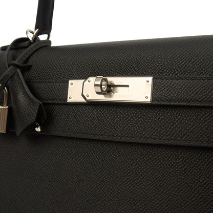 Hermes Top Handle Kelly 32 in Black, Epsom Leather — Alternate View 10