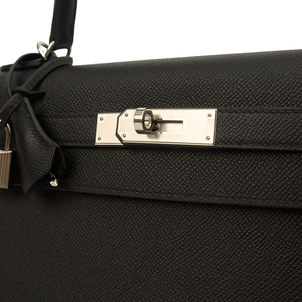Hermes Top Handle Kelly 32 in Black, Epsom Leather — Alternate View 38