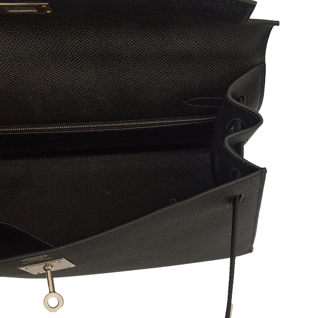 Hermes Top Handle Kelly 32 in Black, Epsom Leather — Alternate View 42