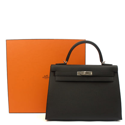 Hermes Top Handle Kelly 32 in Black, Epsom Leather — Lifestyle View