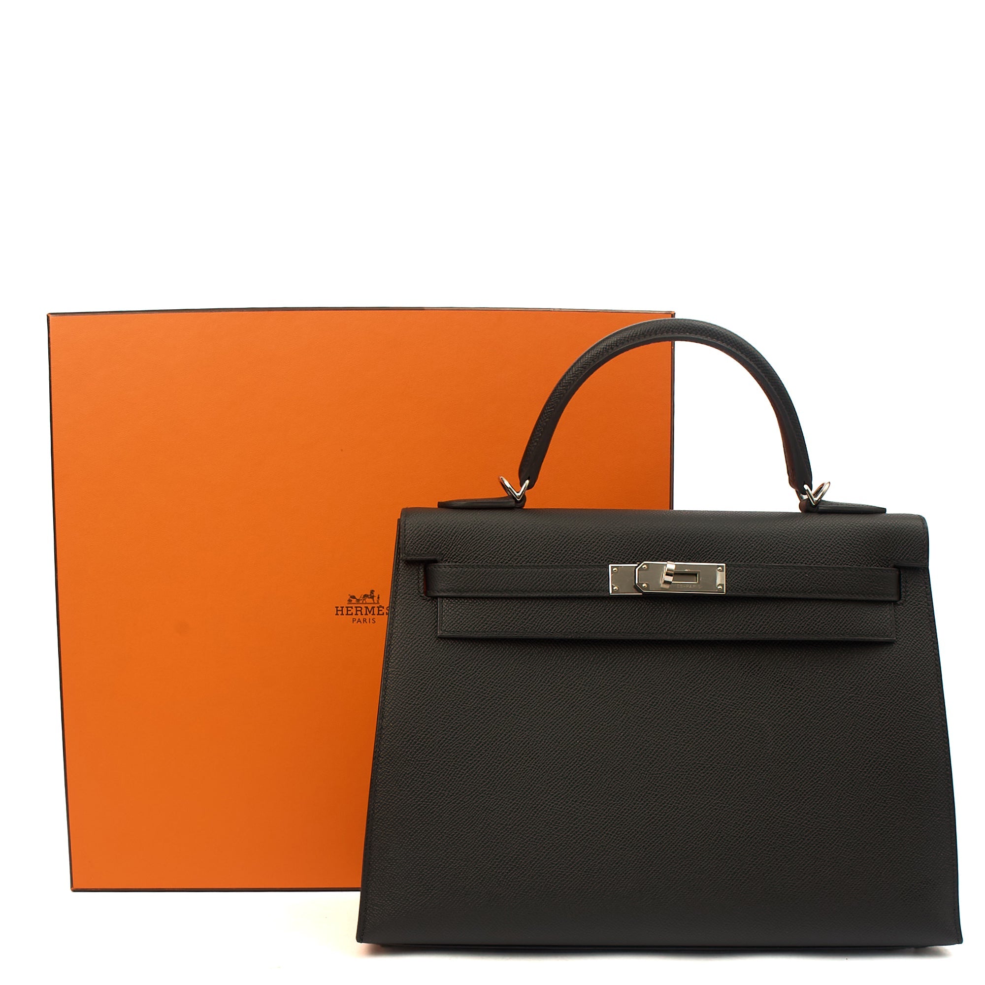 Hermes Top Handle Kelly 32 in Black, Epsom Leather — Alternate View 34