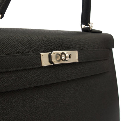 Hermes Top Handle Kelly 32 in Black, Epsom Leather — Alternate View 8