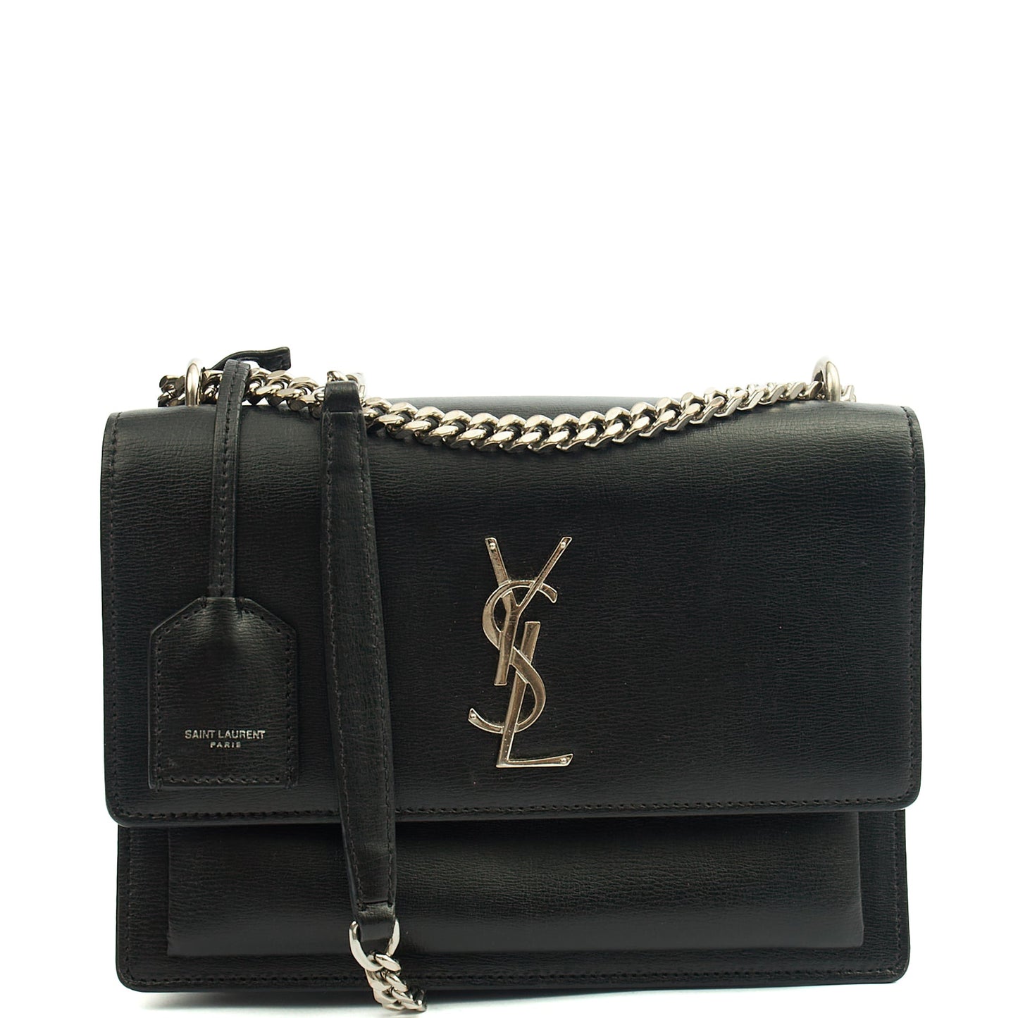 Saint Laurent Cross Body Sunset - Medium in Black, Leather — Front View