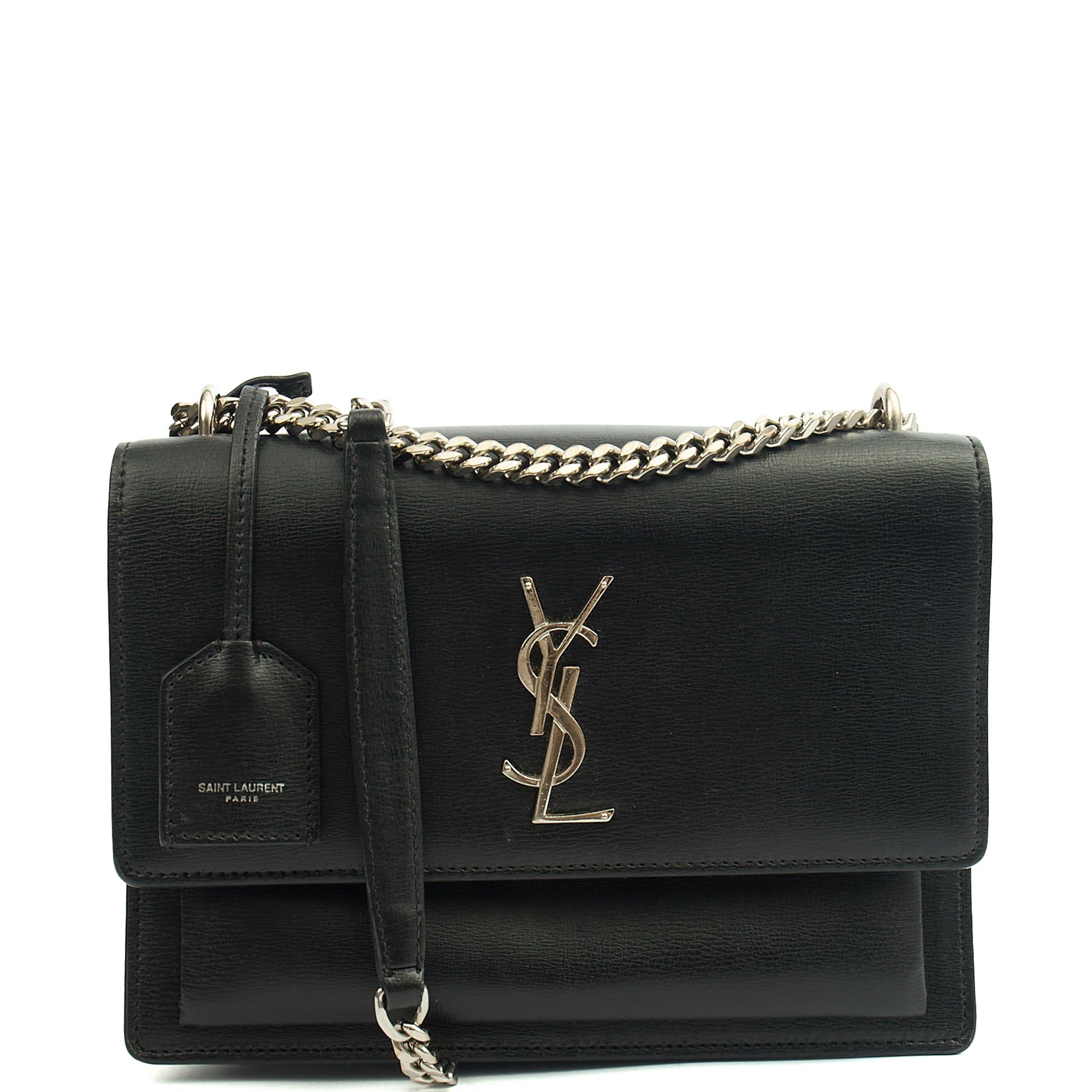 Saint Laurent Cross Body Sunset - Medium in Black, Leather — Front View