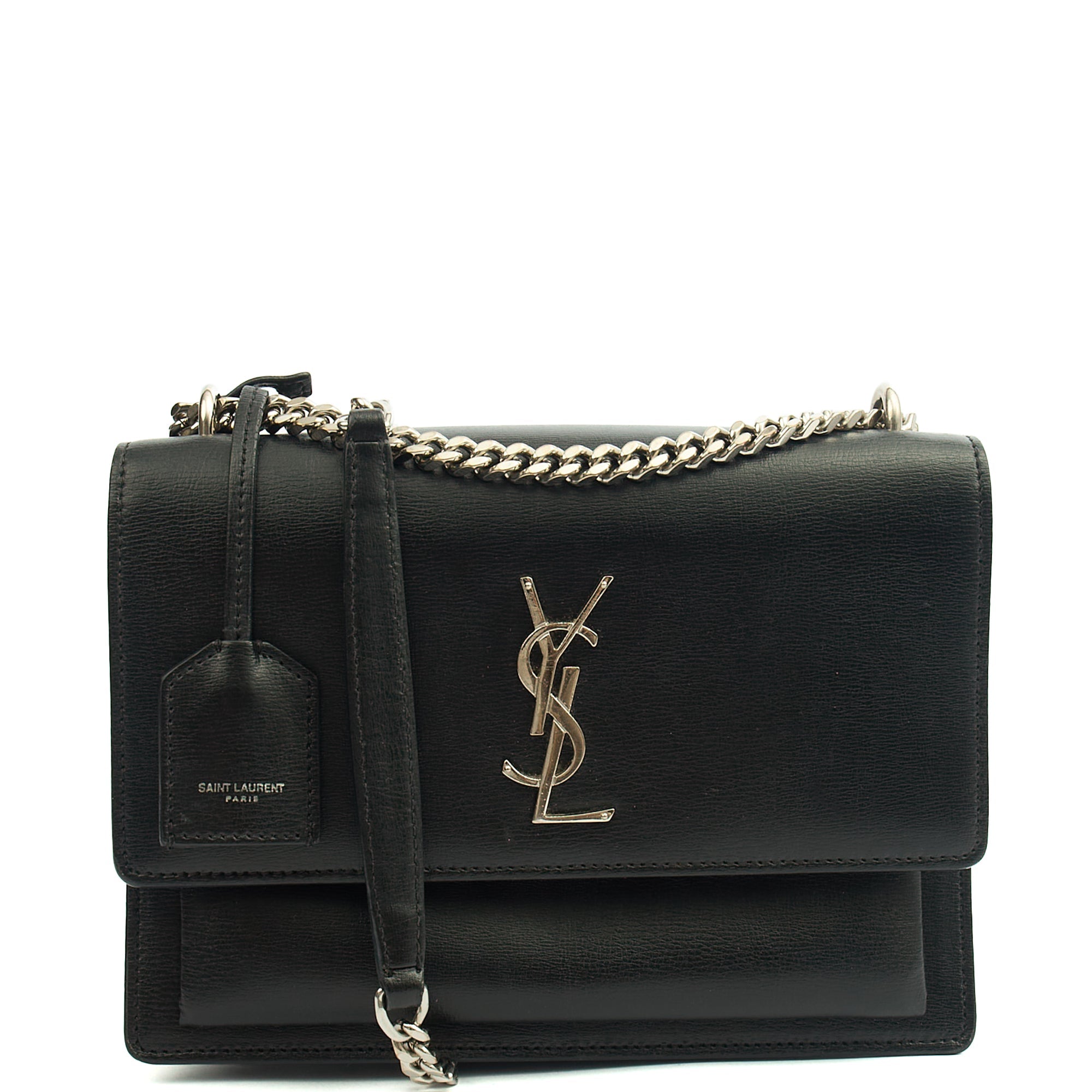 Saint Laurent Cross Body Sunset - Medium in Black, Leather — Front View
