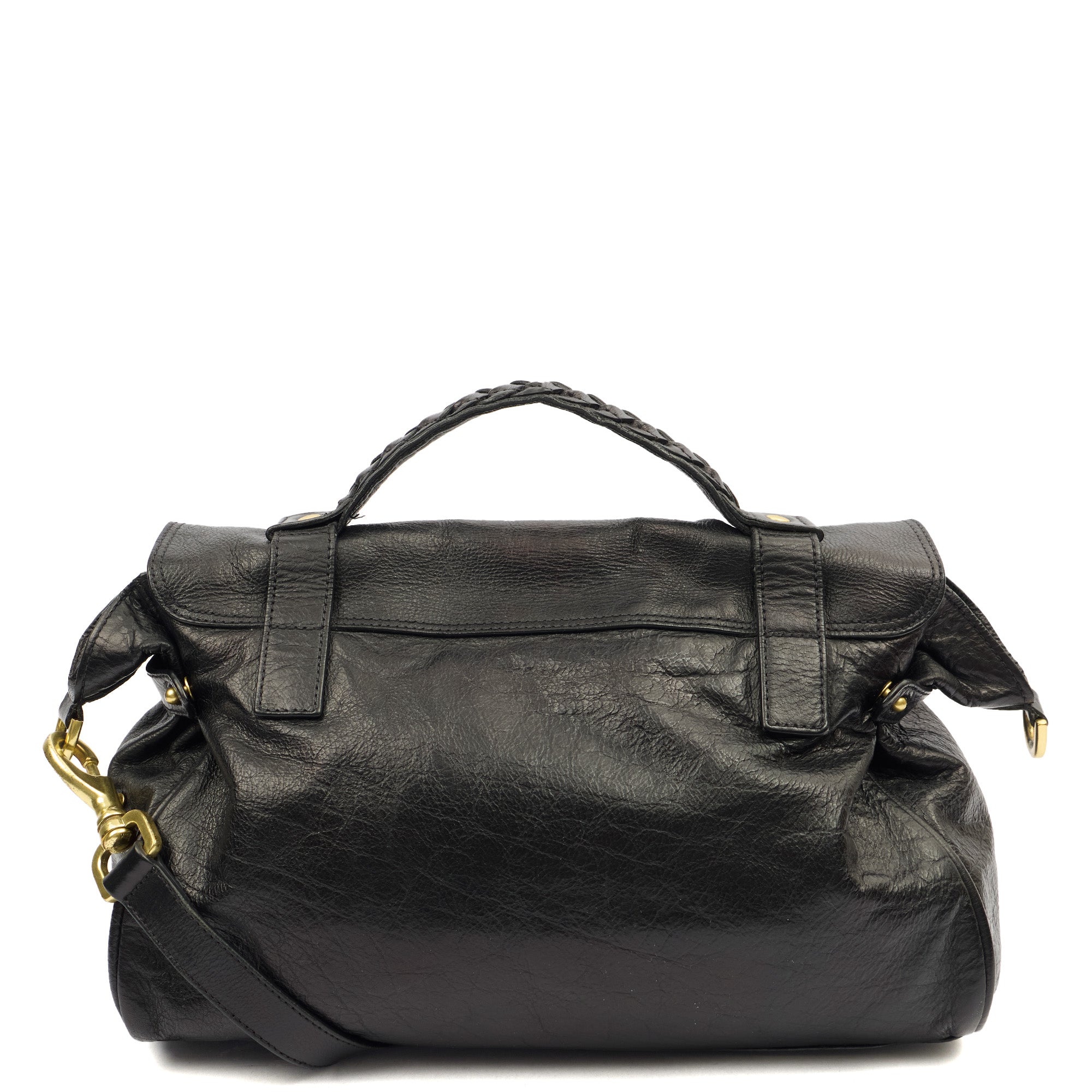 Mulberry Satchel Alexa in Black, Leather — Back View