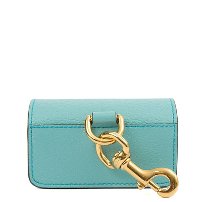 Gucci Key Ring GG Marmont Zip Pouch in Blue, Leather — Top View