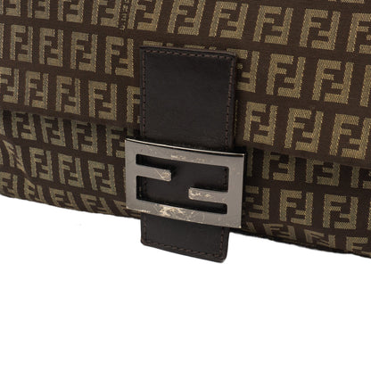 Fendi Shoulder Bag Mama in Zucca FF, Canvas — Back View