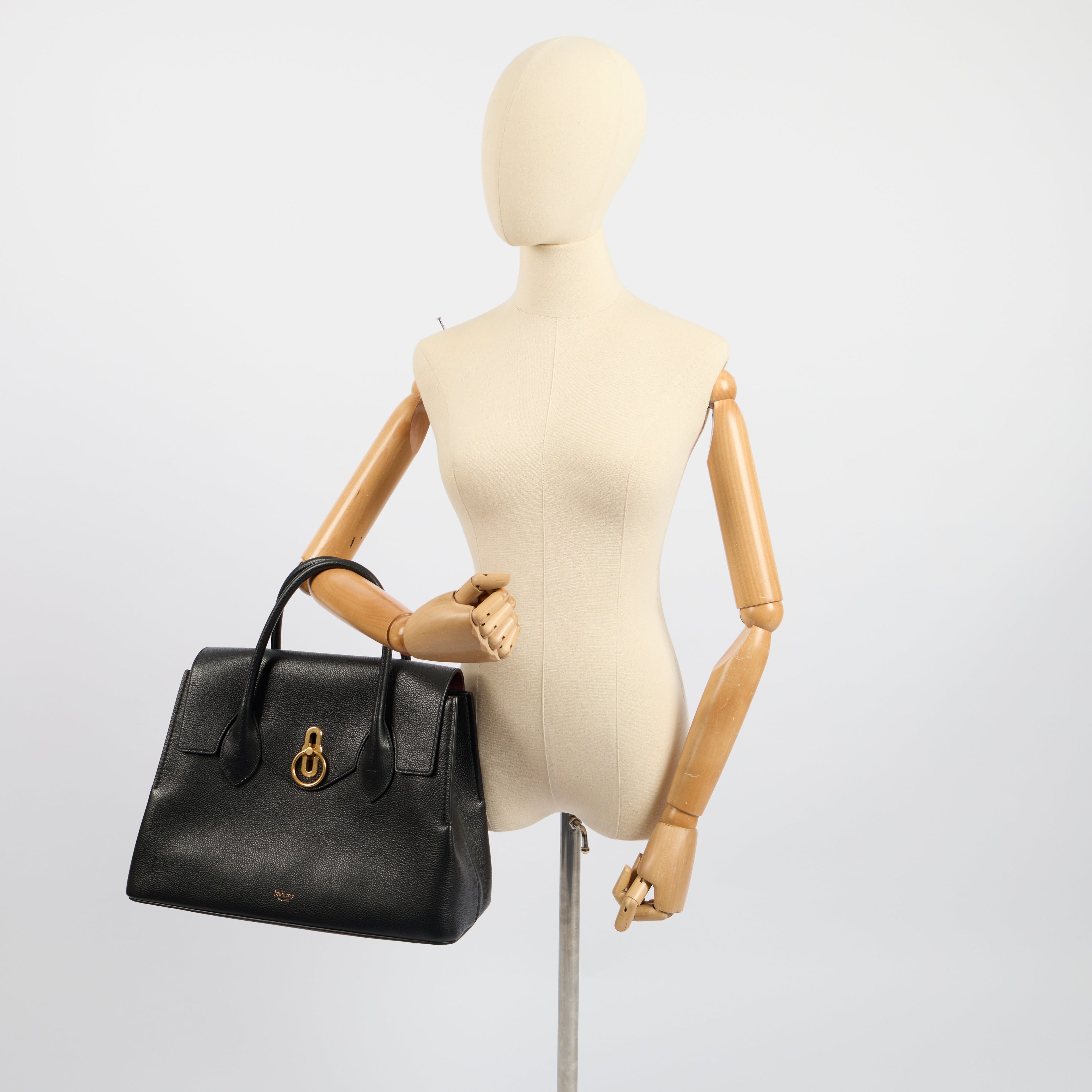 Mulberry Tote Seaton in Black, Leather — Side View