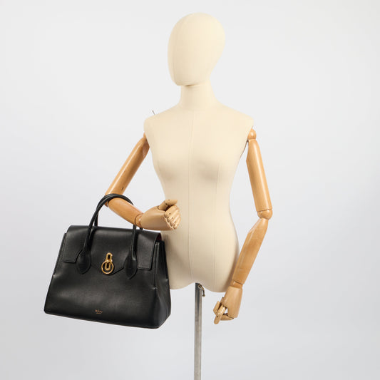Mulberry Tote Seaton in Black, Leather — Side View