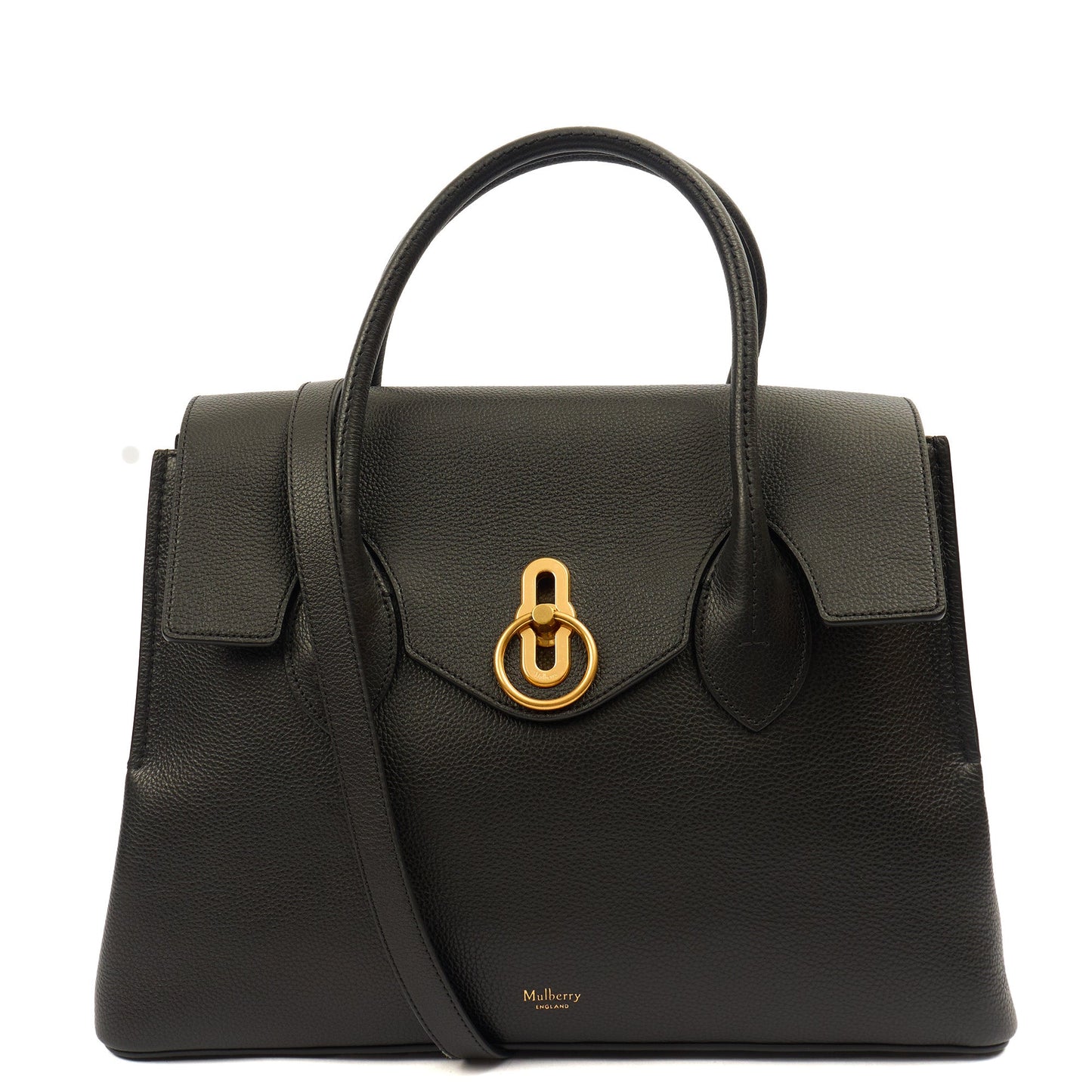 Mulberry Tote Seaton in Black, Leather — Front View