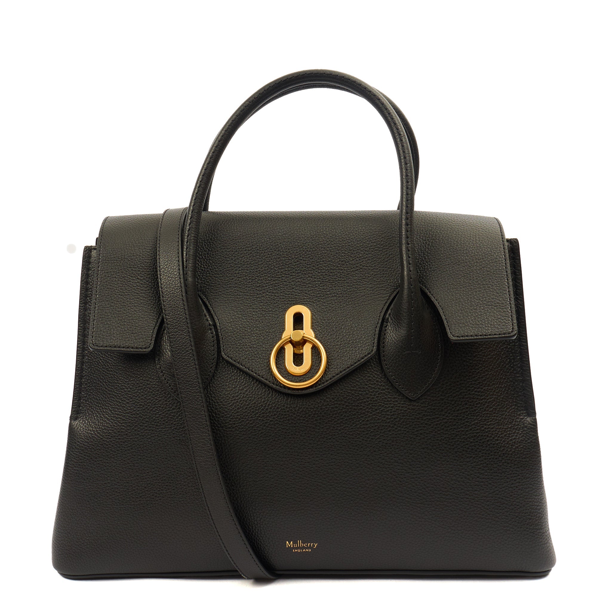 Mulberry Tote Seaton in Black, Leather — Front View