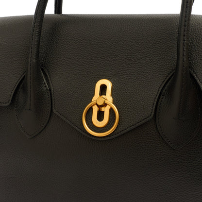 Mulberry Tote Seaton in Black, Leather — Lifestyle View