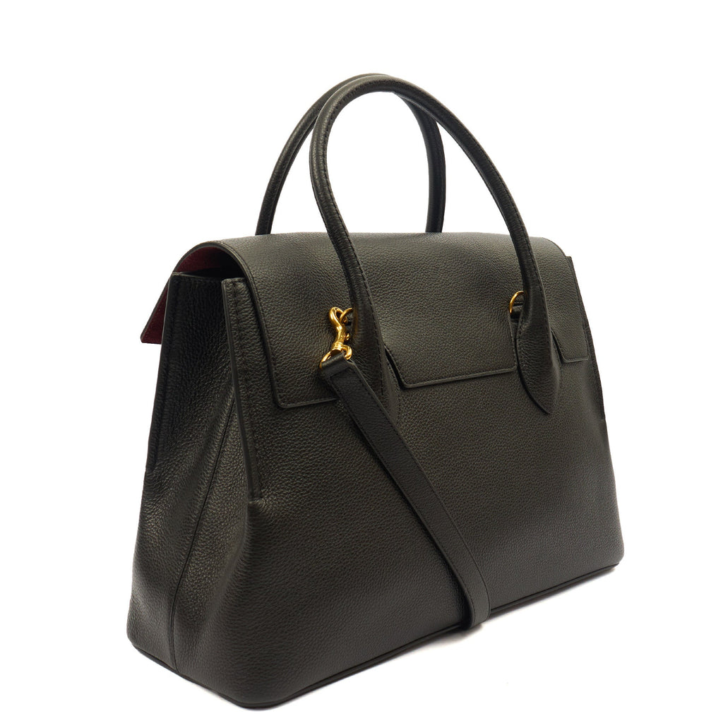 Mulberry Tote Seaton in Black, Leather — Back View