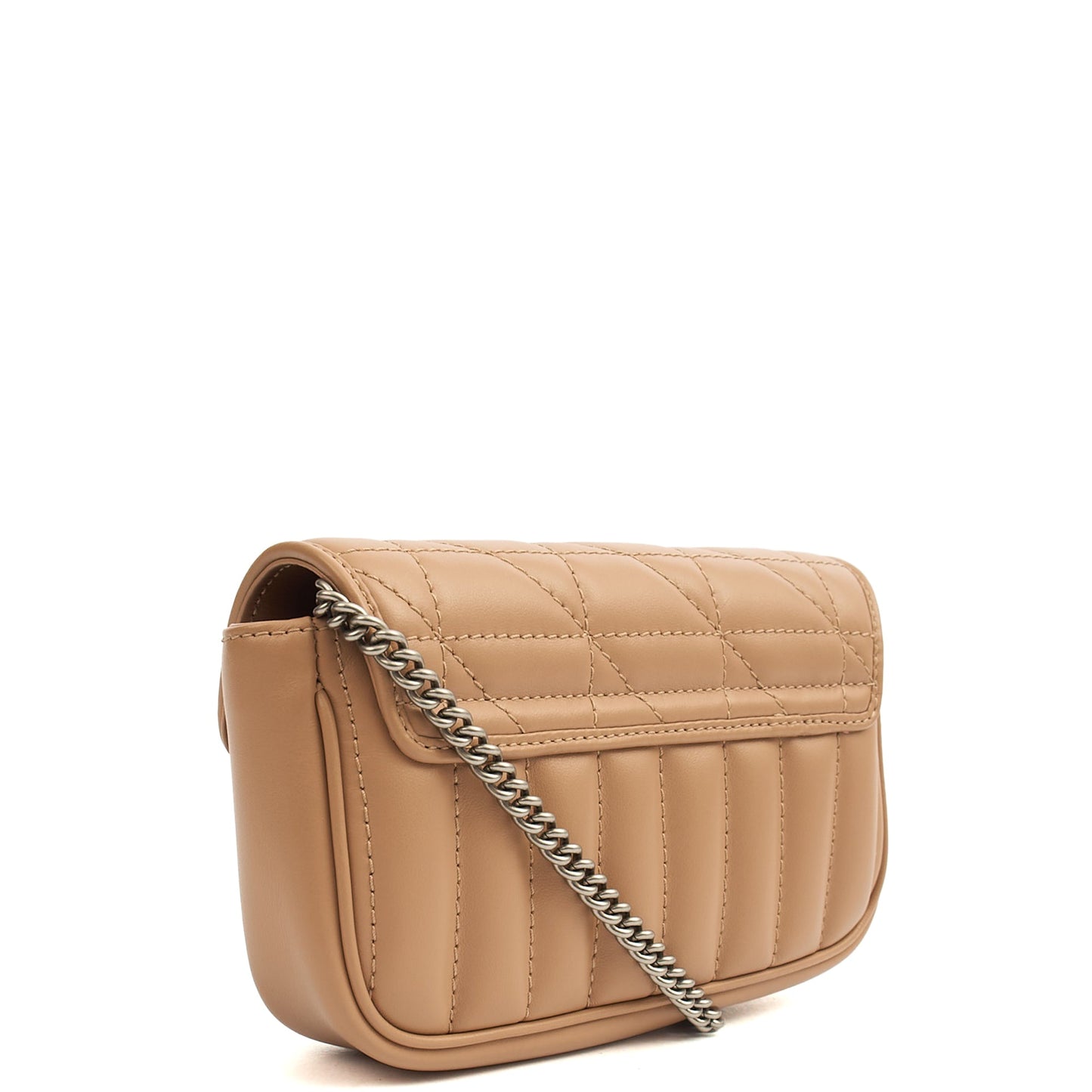 Gucci Mini Bag Marmont Shoulder Flap Bag - Super Mini in Neutral, Leather — Back View