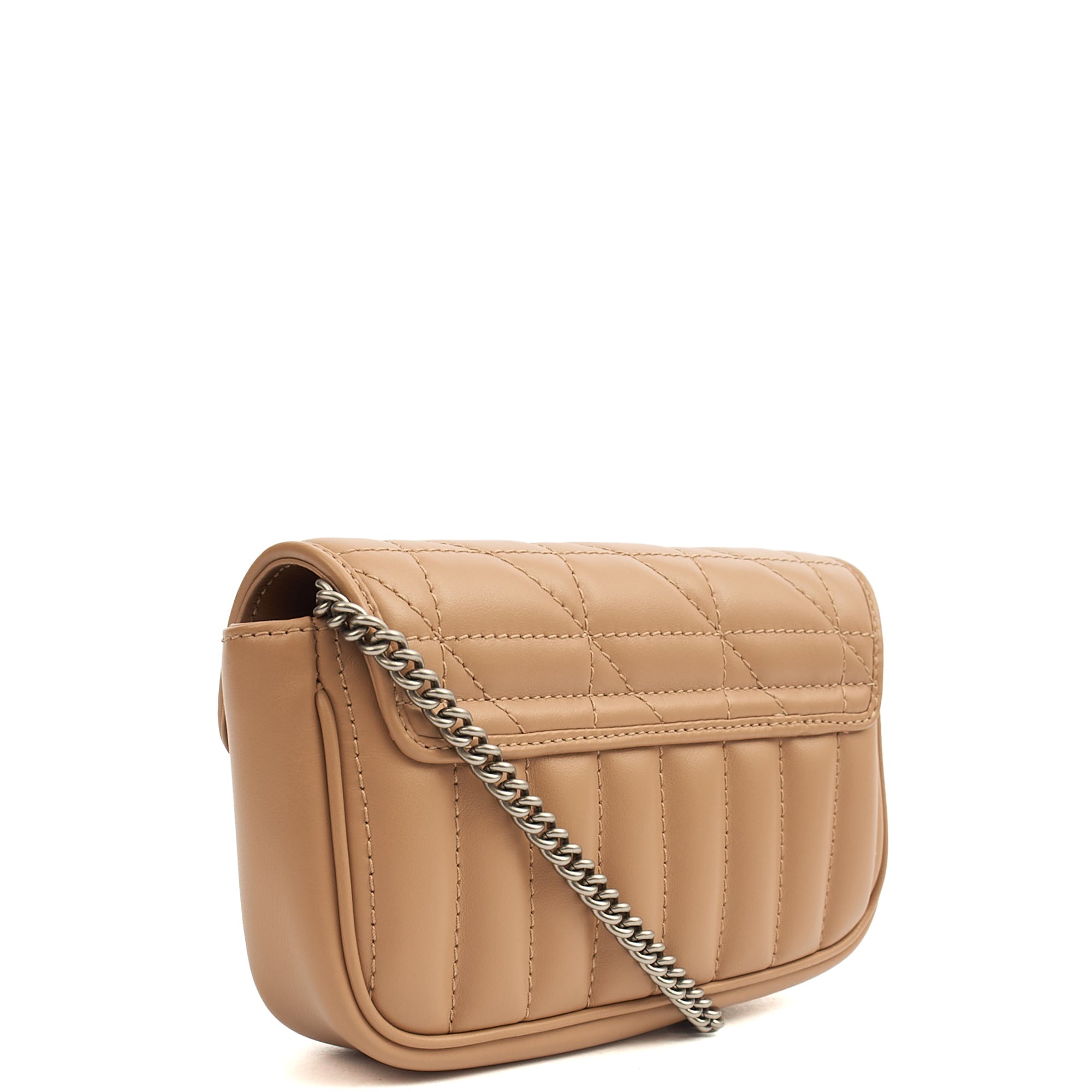 Gucci Mini Bag Marmont Shoulder Flap Bag - Super Mini in Neutral, Leather — Back View