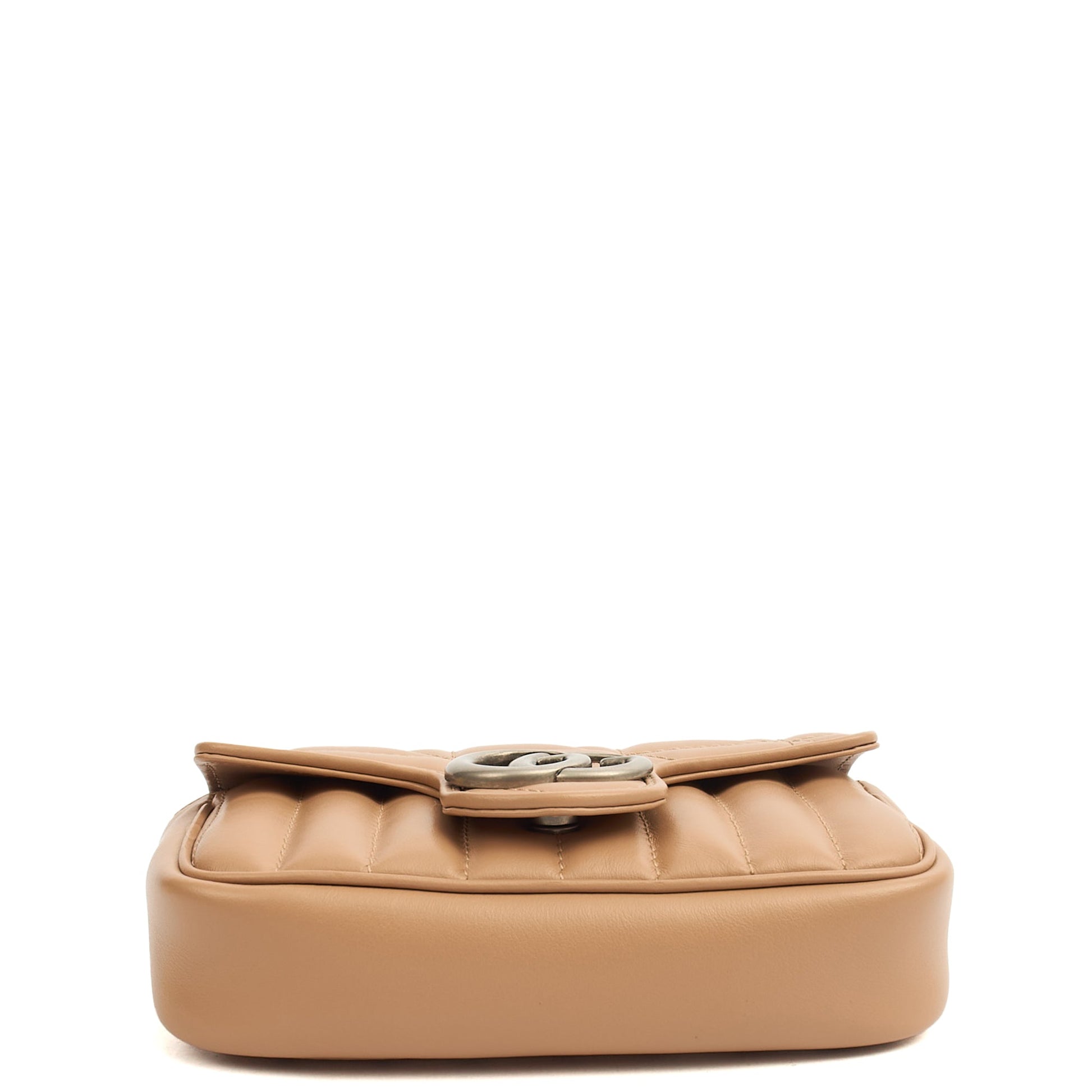 Gucci Mini Bag Marmont Shoulder Flap Bag - Super Mini in Neutral, Leather — Detail View