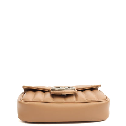 Gucci Mini Bag Marmont Shoulder Flap Bag - Super Mini in Neutral, Leather — Detail View